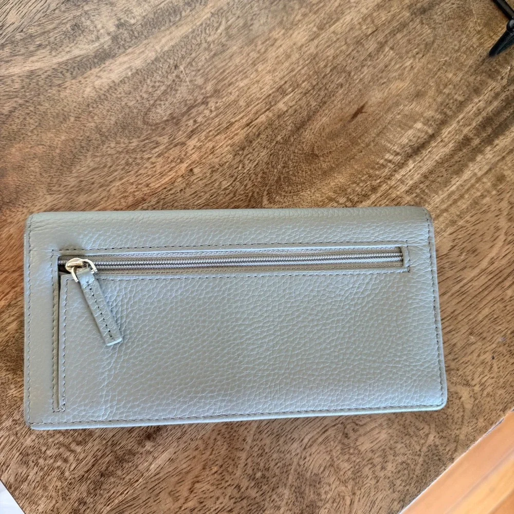 Greige Pebble Wallet Neutral Minimalist Long Wallet Organizer Modern Earthy Soft